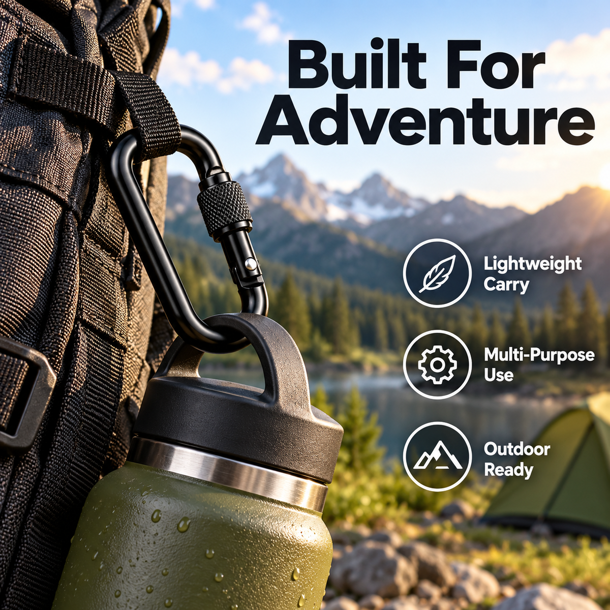 Locking D-Shaped Utility Carabiner